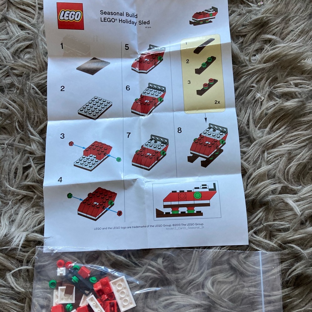 Lego fireplace/sled